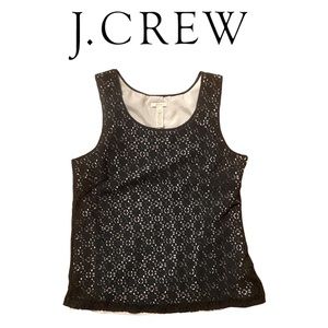 J. CREW black overlay sleeveless blouse top tank size 12 tall